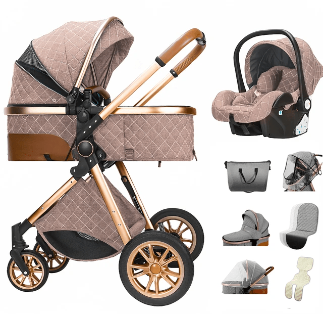 Blambi® Luxus Kombi-Kinderwagen Premium 3in1 "Sirius Pro 2"