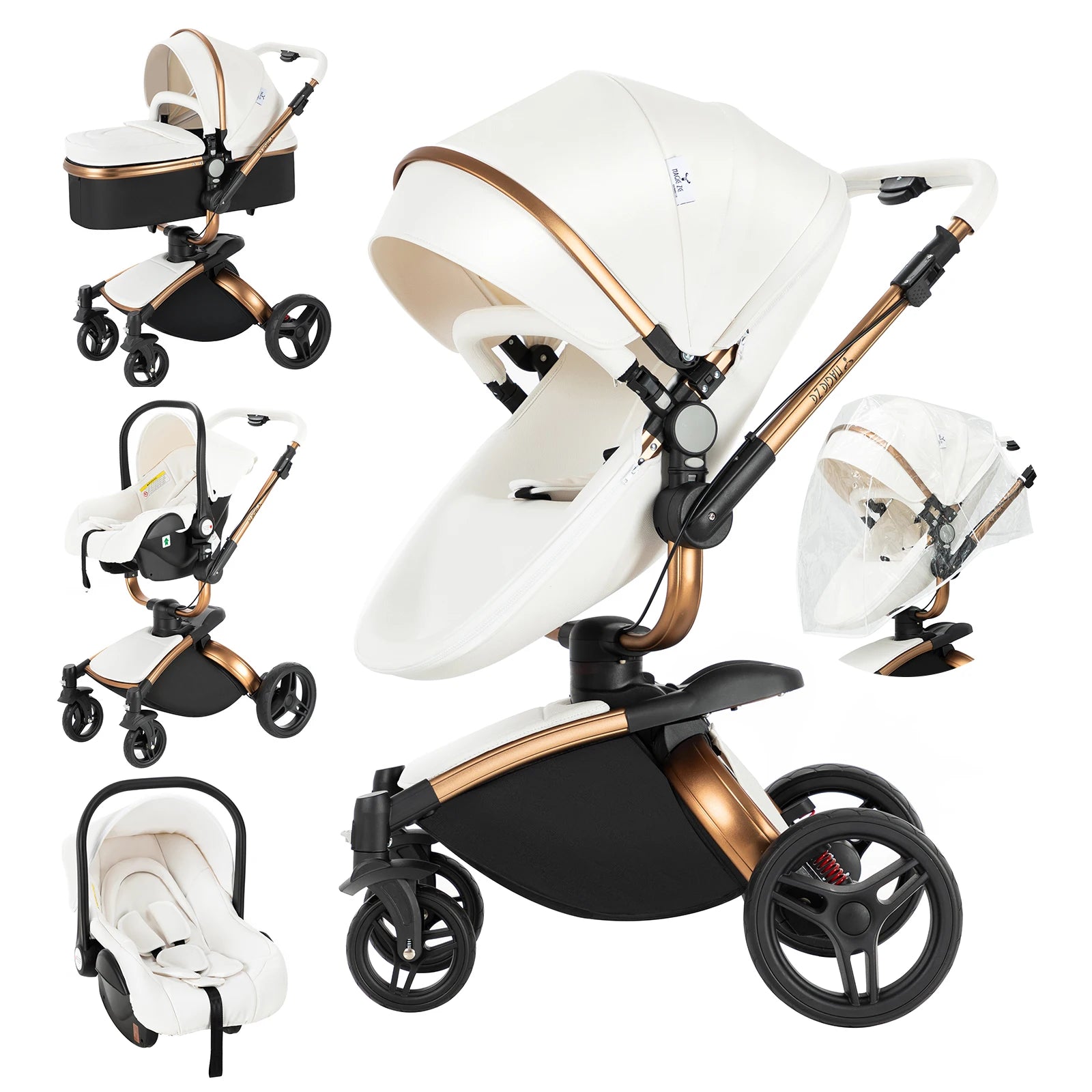 Blambi® Kombi Kinderwagen Premium 3in1 "Swivel 360°"