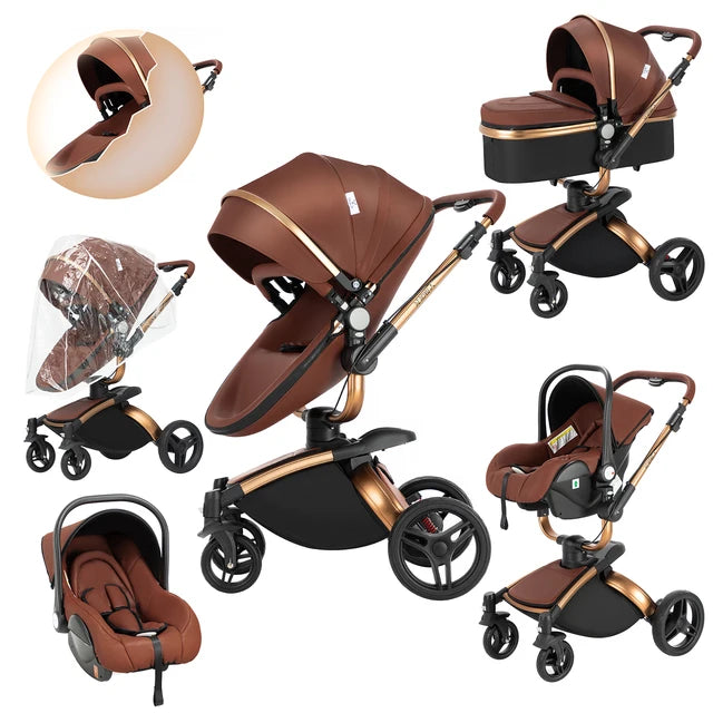 Blambi® Kombi Kinderwagen Premium 3in1 "Swivel 360°"