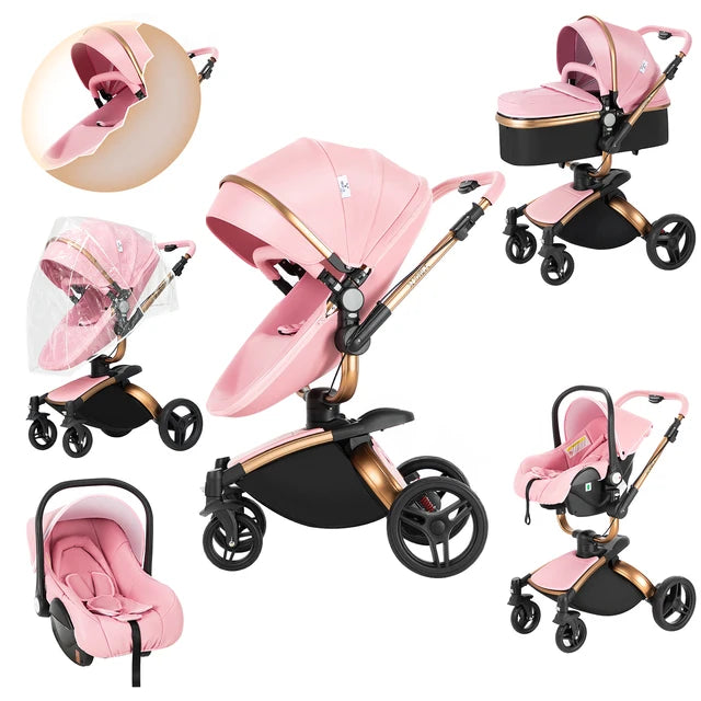 Blambi® Kombi Kinderwagen Premium 3in1 "Swivel 360°"