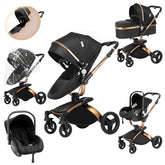 Blambi® Kombi Kinderwagen Premium 3in1 "Swivel 360°"