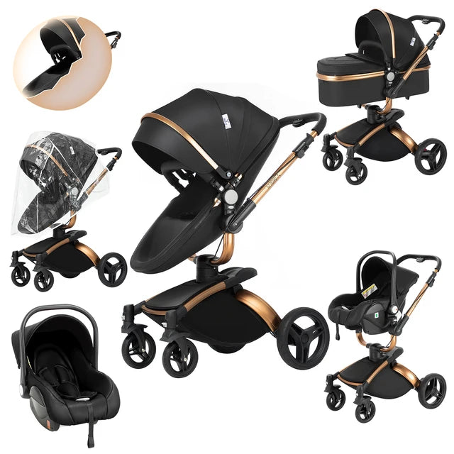 Blambi® Kombi Kinderwagen Premium 3in1 "Swivel 360°"