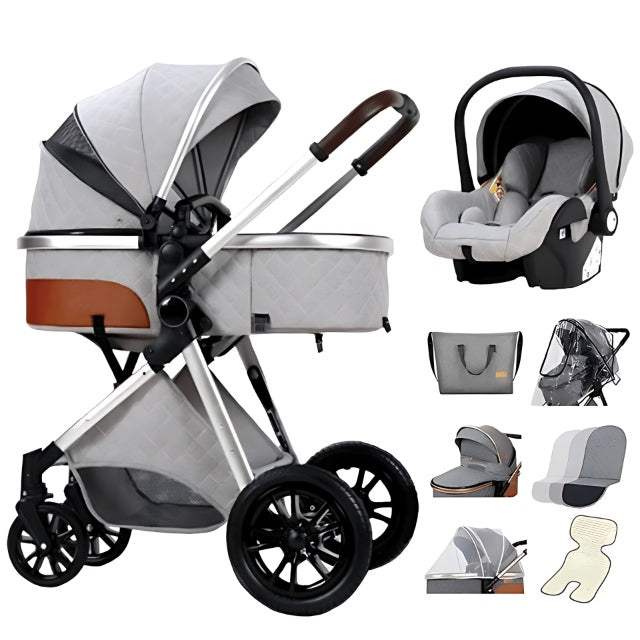 Blambi® Luxus Kombi-Kinderwagen Premium 3in1 "Sirius Pro 2"