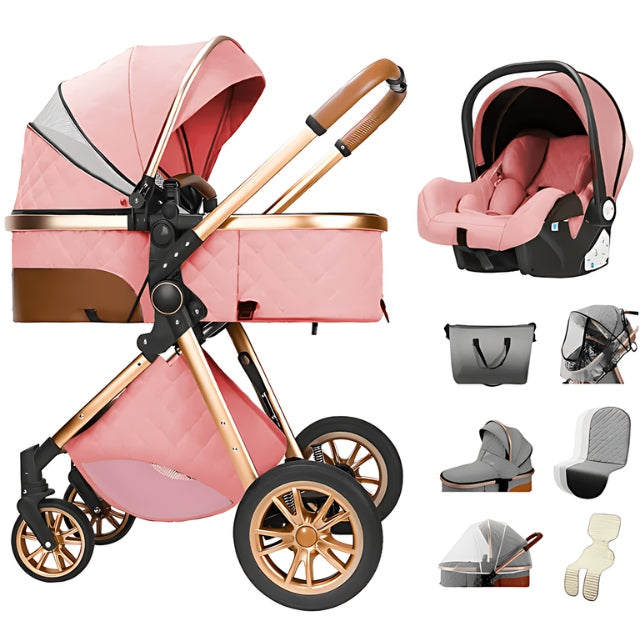 Blambi® Luxus Kombi-Kinderwagen Premium 3in1 "Sirius Pro 2"