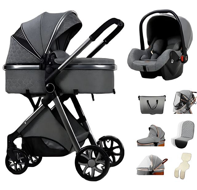 Blambi® Luxus Kombi-Kinderwagen Premium 3in1 "Sirius Pro 2"