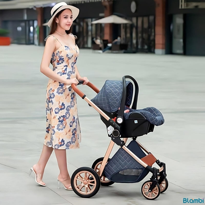 Blambi® Luxus Kombi-Kinderwagen Premium 3in1 "Sirius Pro 2"