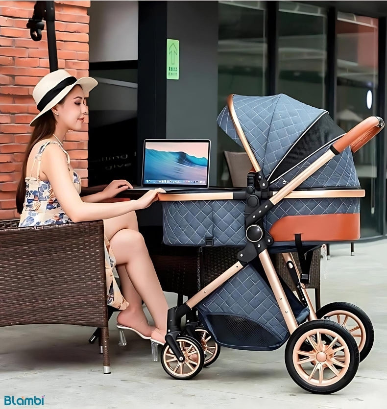 Blambi® Luxus Kombi-Kinderwagen Premium 3in1 "Sirius Pro 2"
