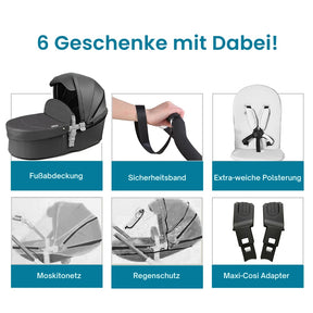 Blambi® Premium Kombi-Kinderwagen "Signature Series" 360 Grad Drehbar