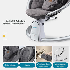 Blambi® Elektrische Babywippe mit Bluetooth