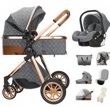 Blambi® Luxus Kombi-Kinderwagen Premium 3in1 "Sirius Pro 2"