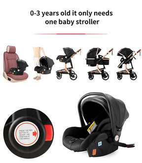 Blambi® Kombi-Kinderwagen Leder 3in1 "Orion-Lux"