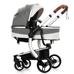 Blambi® Kombi-Kinderwagen Leder 3in1 "Orion-Lux"