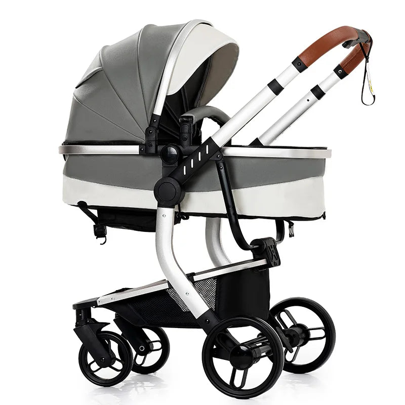 Blambi® Kombi-Kinderwagen Leder 3in1 "Orion-Lux"