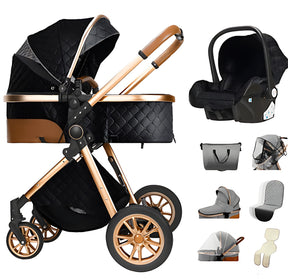 Blambi® Luxus Kombi-Kinderwagen Premium 3in1 "Sirius Pro 2"