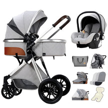 Blambi® Luxus Kombi-Kinderwagen Premium 3in1 "Sirius Pro 2"