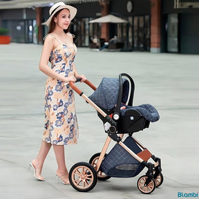 Blambi® Luxus Kombi-Kinderwagen Premium 3in1 "Sirius Pro 2"